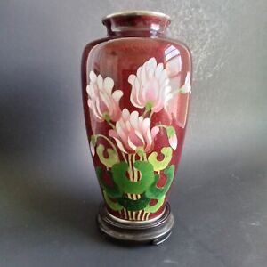 Cloisonne Vase With Display Stand