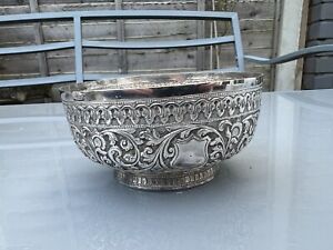 Antique Indian Silver Footed Bowl 121 9g