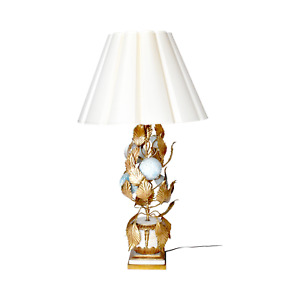 Mid Century Italian Tole Hydrangea Table Lamp