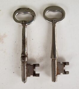 Pair 12 Antique Skeleton Keys For Mortise Surface Mount Rim Door Lock Lot 1