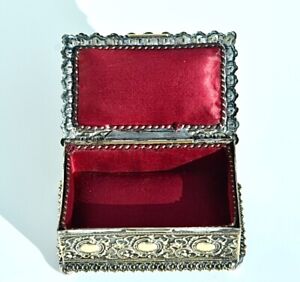Wmf Beautiful Antique Art Nouveau Desktop Jewelry Trinket Box Signed W M F C1885