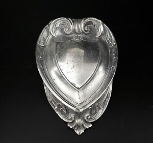 Antique Art Nouveau Heart Shaped Jewelry Trinket Box Silver Plate Wb Mfg Co 