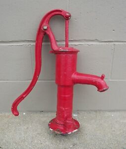 Antique W B Douglas Red Cast Iron Well Water Hand Pump Off Grid Farm Homestead