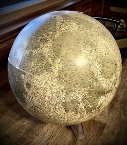 Vintage Rand Mcnally 1969 Lunar Moon Globe 12 With Stand Movable Compass