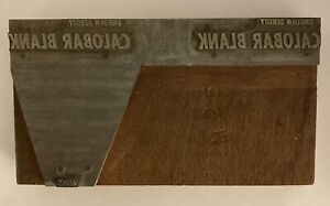 Antique Printing Plate Block Calobar Blank And 650c 