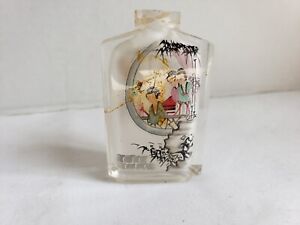 Snuff Bottle Reverse Painted Glass Chinese Hand Painted No Lid