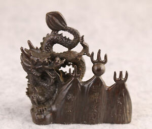 S China Bronze Cast Dragon Statue Figure Table Decoration Gift Paperweight