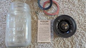 Vintage Haymow Lighting Unit Farmhouse Glass Atlas Mason Jar Light Fixture Barn