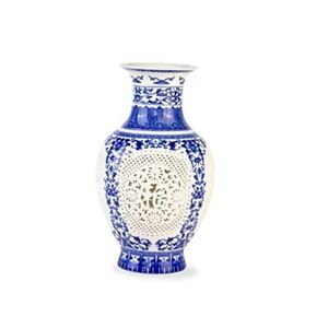 Blue And White Vase Handmade Ceramic Vase With Hollow Art Big China No 02