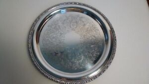 Vintage Oneida Silver Plate Serving Tray 12 Usa