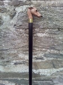 Cold Painted Pewter Greyhound Lurcher Whippet Collectors Walking Stick 