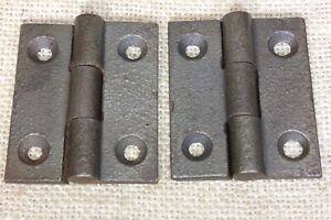2 Old Door Small Hinges Butt 2 X 1 5 8 Store Stock Vintage Cast Iron Rustic