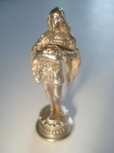 19th Century Solid Cast Silver Figural Wax Seal Of Elizabethan Page Ring Bearer