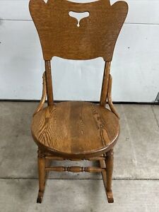 Vintage Oak Sewing Rocking Chair