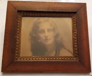 Very Old Antique Portrait Of Beautiful Woman Print Photo Drawing Unknown Picture