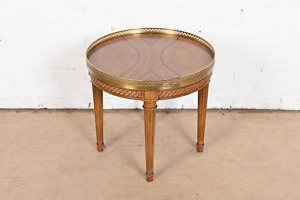 Baker Furniture French Regency Louis Xvi Burled Walnut Tea Table