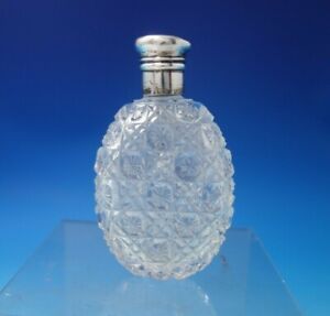 Sterling Silver And Cut Crystal Perfume Bottle Circa 1900 4 X 2 1 4 5932 