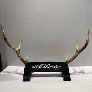  Rare Japanese Sword Display Stand Katana Kake Deer Horn Two Hung Up