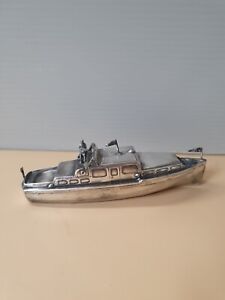 Antique Jennings Brothers Maritime Metal Silver Plate Model Yacht Boat