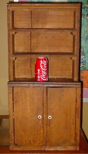 Early Primitive Antique Child S Stepback Cupboard 16083