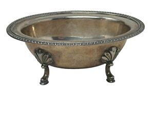 Vintage E G Webster Son Ornate Silverplate Baroque Style Footed Bowl