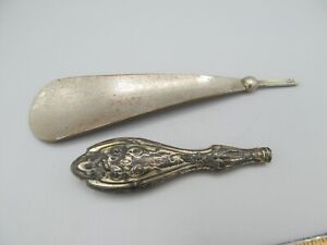Antique Shoe Horn W Sterling Silver Handle