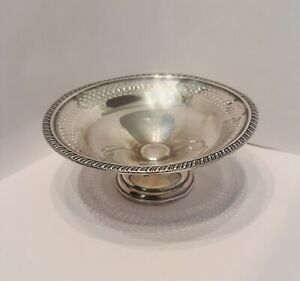 Antique Crown Weighted Sterling Silver Bonbon Nut Candy Dish 5 1 2 Diameter
