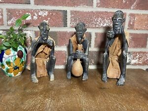Antique Hand Carved African Tribal Medicine Men X3