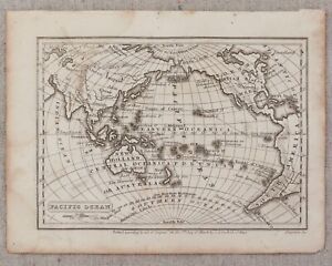 Antique 19th Century World Globe Map Pacific Ocean Parleys Book Of History 1849