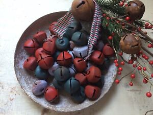 12 Primitive Rusty Tin Christmas Jingle Bells Bell 35mm 1 3 8 Inch Crafts