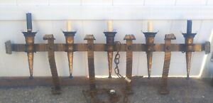 Beautiful 5 Arm Wrought Iron Wall Sconce Gothic Style Wiring In Tact