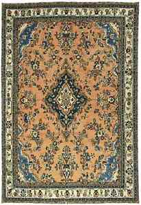 Floral Semi Antique Tribal 6 7x9 8 Vintage Oriental Rug Boho Hand Knotted Carpet