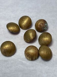 8 Antique Vintage Brass Color Dome Buttons