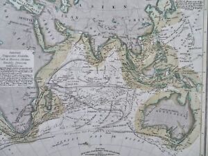 Indian Ocean Current Africa Australia C 1850 German Scientific Oceanography Map
