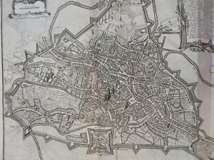 Ghent Flanders Brussels Siege Plan C 1745 Basire Engraved Large City Plan View