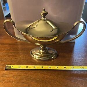 Silver Plated Gravy Boat With Lid Covered 