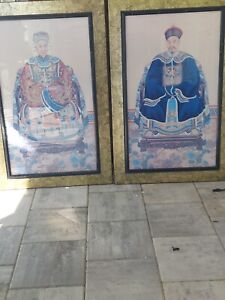 Vintage Prints Chinese Empress Print Gilded Frames With Bamboo In Frames 26 X40 