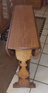 Carved Quartersawn Oak Dropleaf Gate Leg Table Late 1800 S Early 1900 S T619 