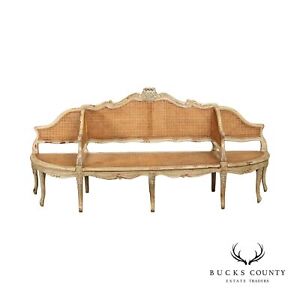 French Louis Xv Style Quality Antique Reproduction En Confident Caned Sofa