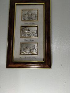 Vtg Sterling Silver 925 Wall Plaque Italian Scenery Made In Italy 10 5 6 2 