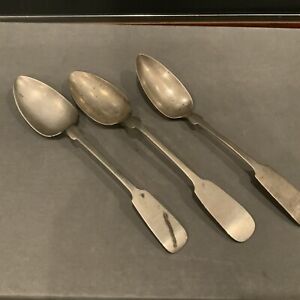  3 Three German Silver Spoons 141 Grams C Kafemann Fiddle