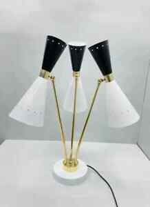 1950s Style Vintage Black W Diabolo Table Lamp Mid Century Modern D Cor Shade