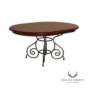 Ethan Allen Maison Expandable Round Top Cherry Dining Table