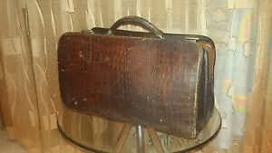 Antique Old Medical Doctor Leather Bag