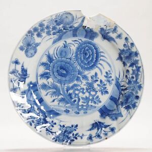 Antique Kangxi Yongzheng Qing Chinese Porcelain Plate Incense Burner Mark