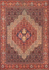 Antique Rug Pre 1900 Ivory Vegetable Dye Senneh Handmade Oriental Carpet 4 X6 