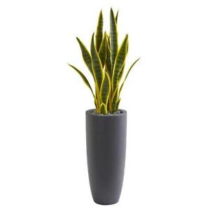 Nearly Natural 9074 3 In Sansevieria Artificial Plant In Gray Bullet Planter