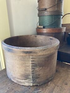 Antique 19th C Large Pantry Bentwood Box Grain Measure Original Surface Old Nail