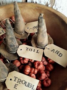 Primitive Halloween Mini Witches Hats Bowl Fillers Made To Order