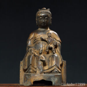 8 7 Old Antique Tibetan Buddhism Temple Bronze Gilt Sung Tzu Niang Niang Statue